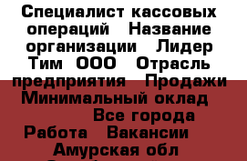 Специалист кассовых операций › Название организации ­ Лидер Тим, ООО › Отрасль предприятия ­ Продажи › Минимальный оклад ­ 16 000 - Все города Работа » Вакансии   . Амурская обл.,Октябрьский р-н